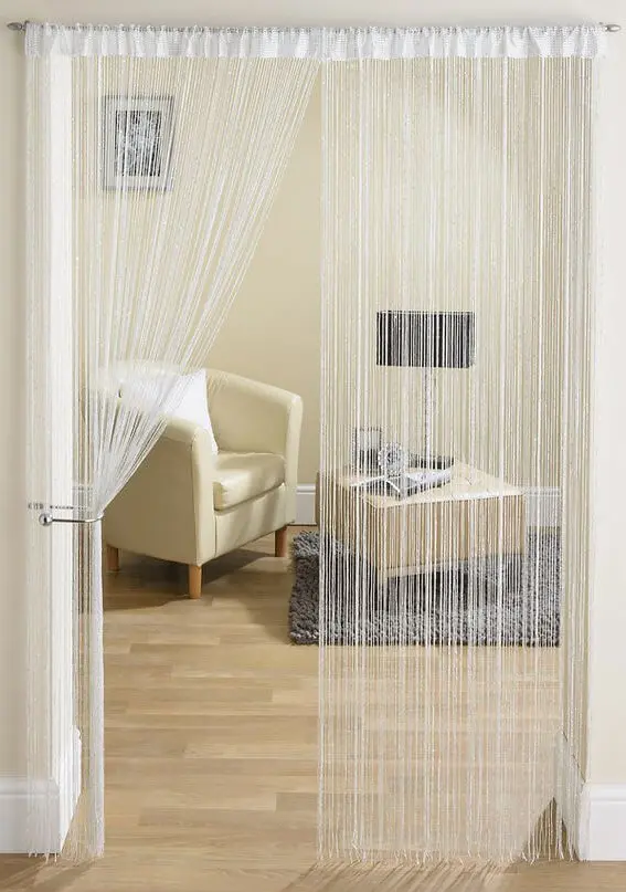 Rainbow Yarn String Curtain Silver Metalic Line String Door Divider Strip Tassel Drape Home Decor