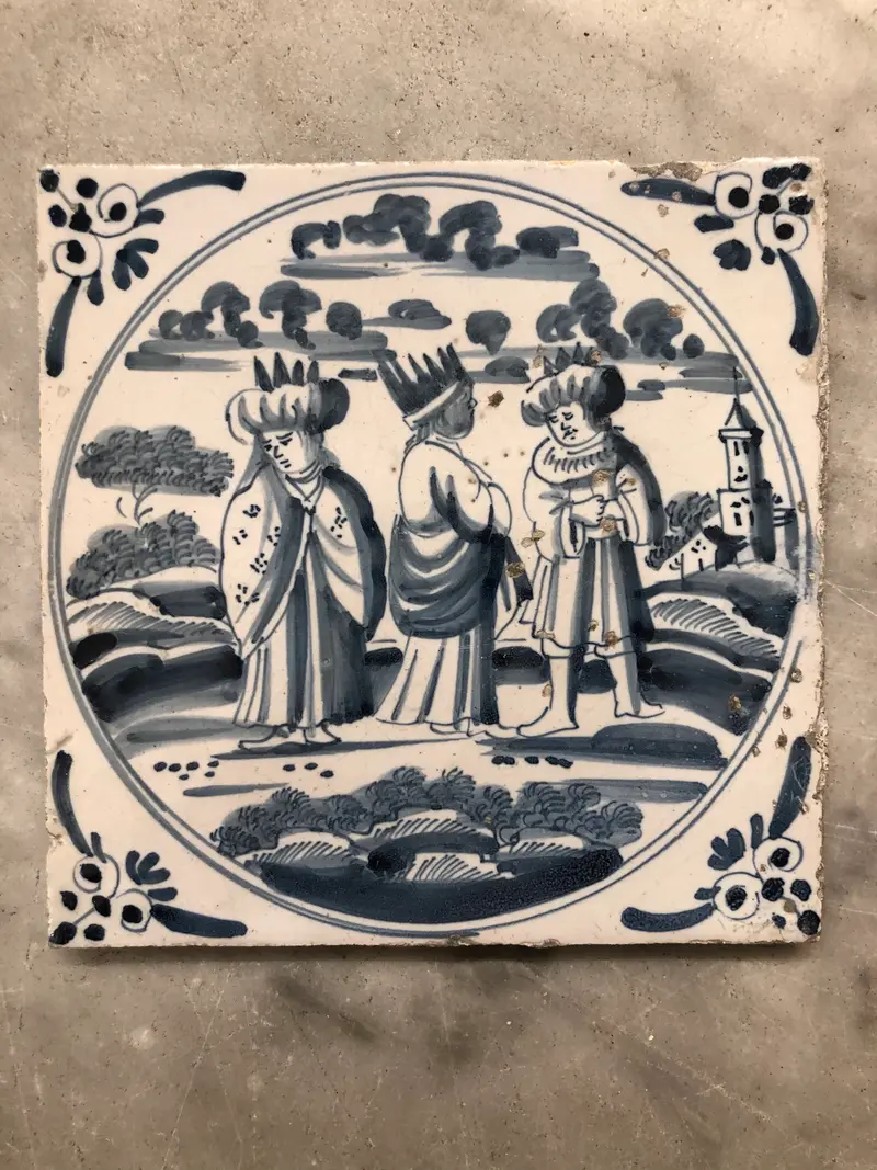 Rare bibical Delft handpainted dutch with the 3 kings