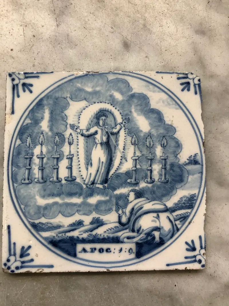 Rare bibical Delft handpainted tile made around 1760