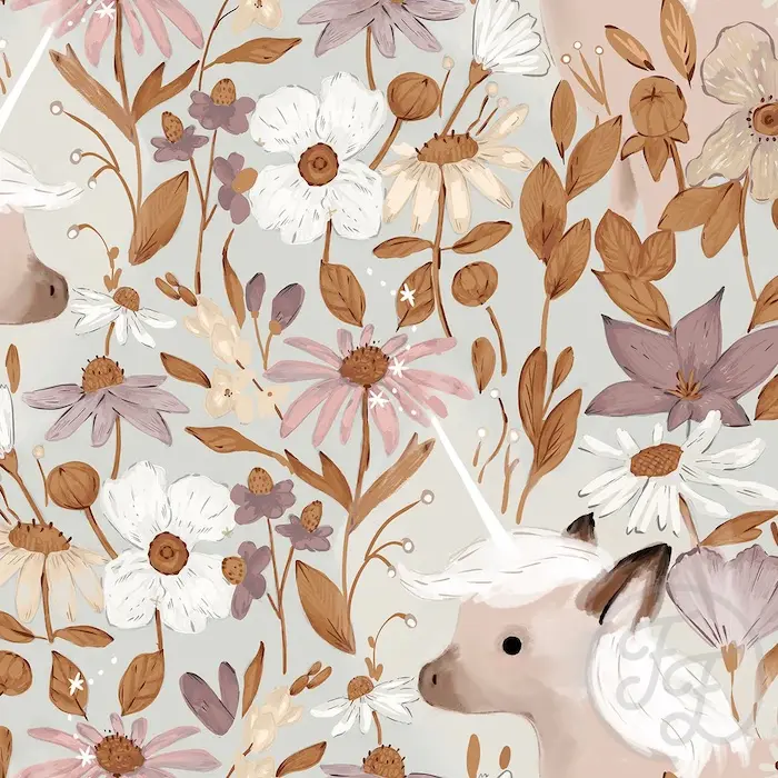 Rebecca Unicorn- Jersey - Family Fabrics COUPON