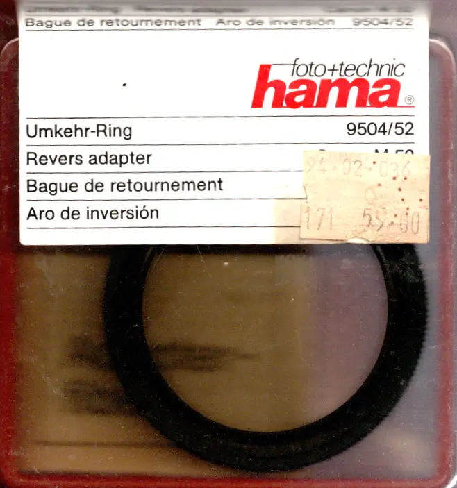 Revers Adapter / Omkeerring 52 mm voor Canon FD (Nieuw)