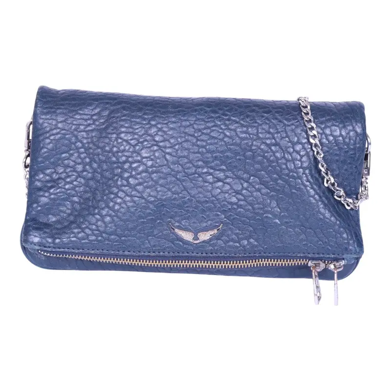 Rock Bubble Leather Crossbody - Navy