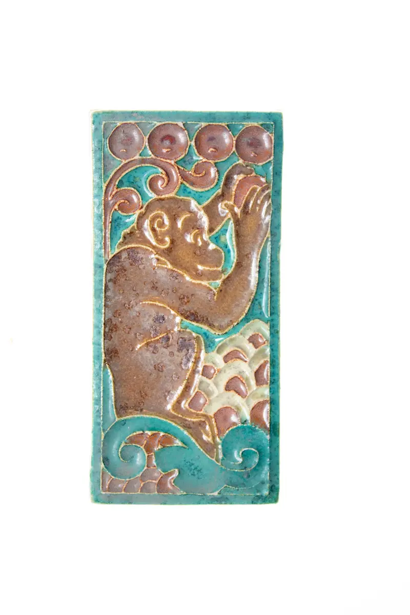 Royal Delft handpainted dutch tile with monkey