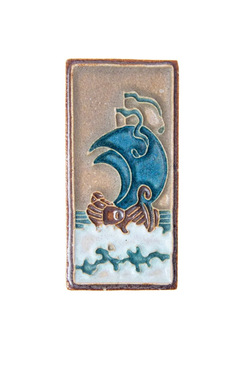 Royal Delft handpainted dutch tile with ship