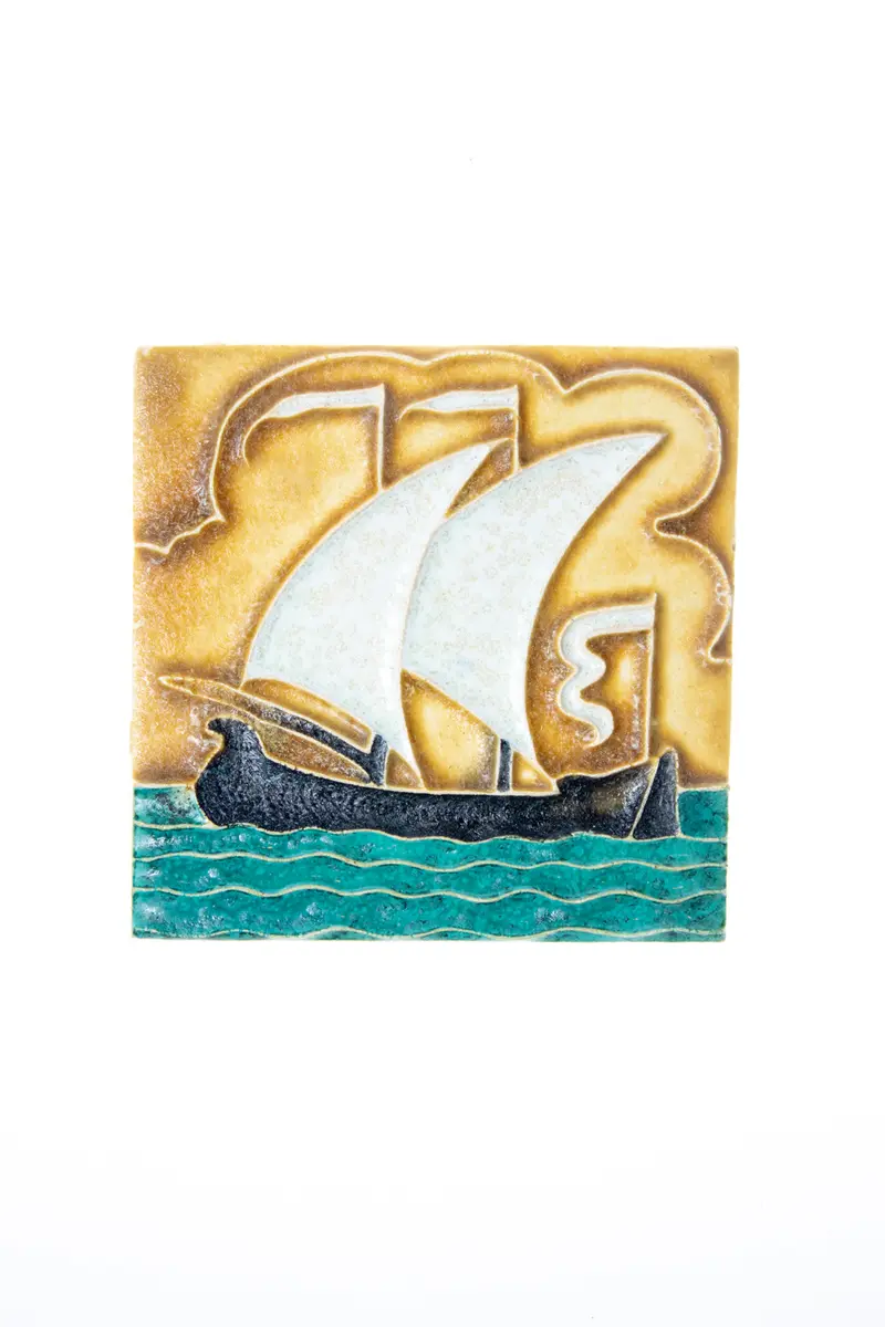 Royal Delft handpainted dutch tile with ship