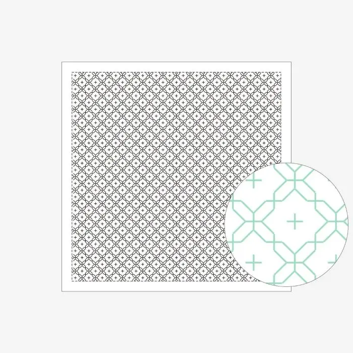 Sashiko Sampler 1102 Cross Flower Pattern - Daruma