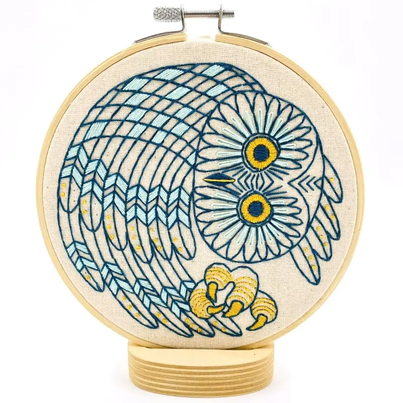Saw Whet Owl Complete Embroidery Kit - Hook, Line & Tinker