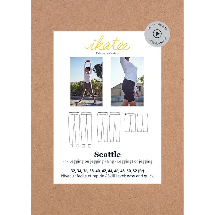Seattle Leggings or Jegging - size 32-52 Sewing Pattern- Ikatee