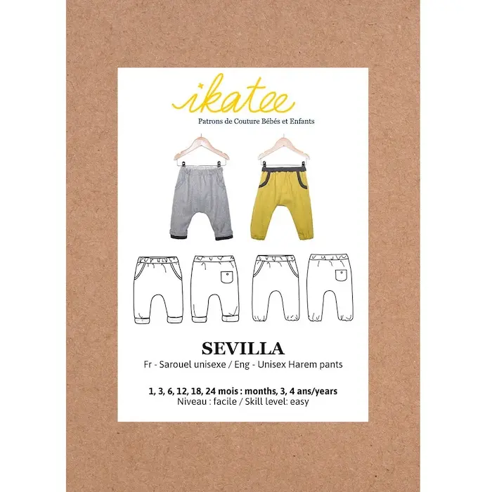 Sevilla Harem Pants - size 1m - 4y - Sewing Pattern - Ikatee