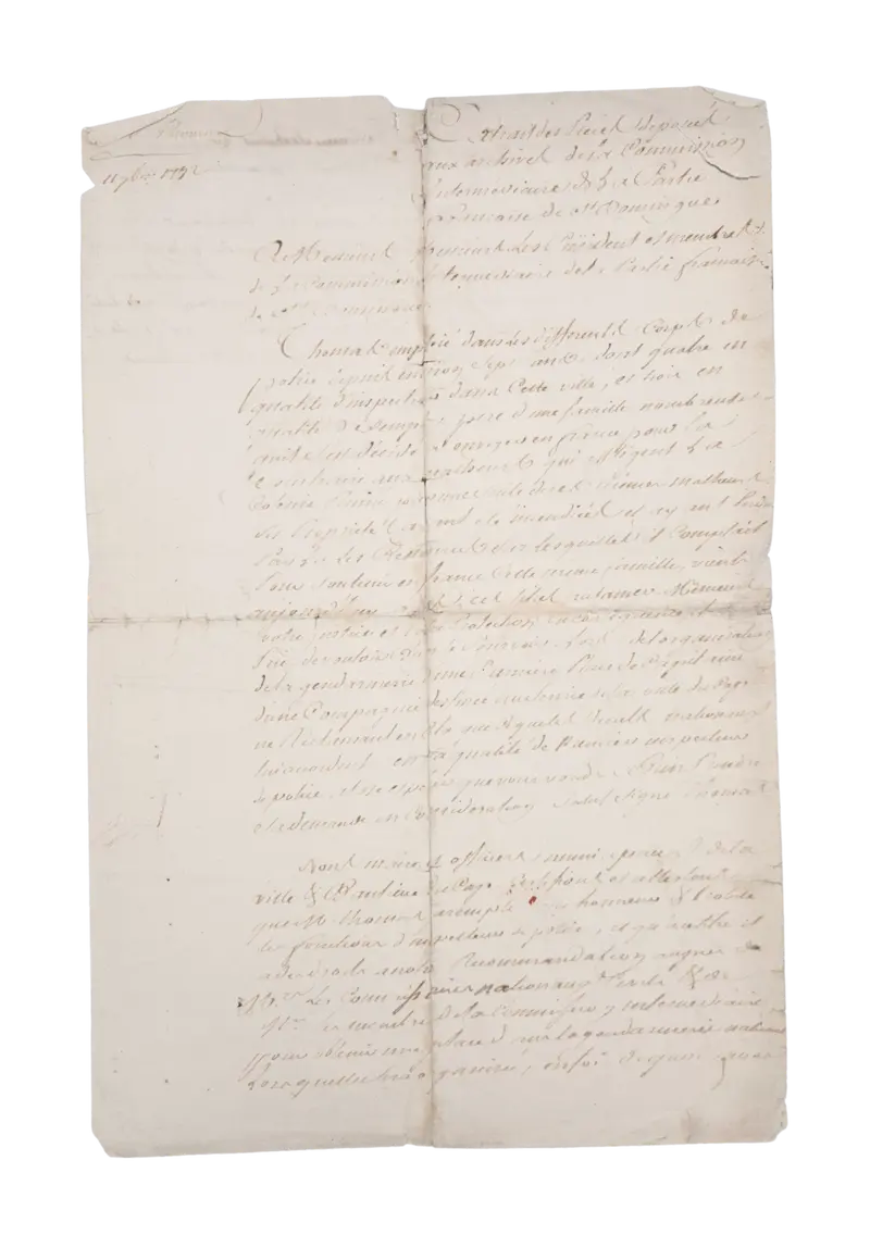 Signed by Sonthonax at the start of the Haitian Revolution