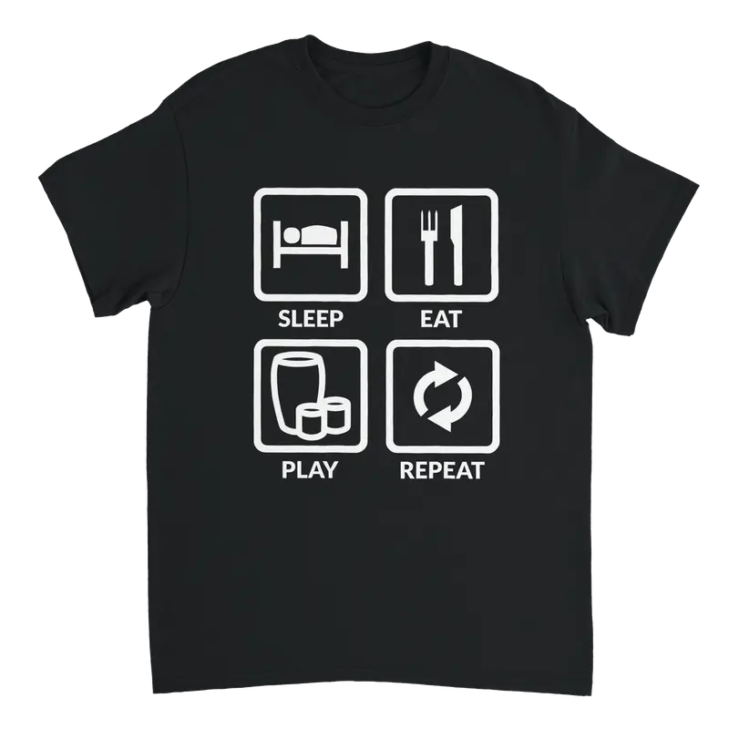 Sleep, Eat, Play, Repeat [PERCUSSION] T-shirt