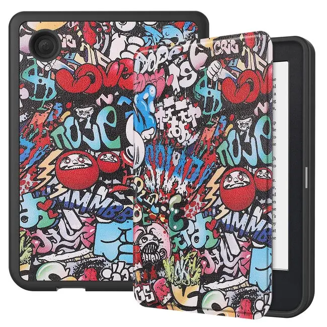 Sleepcover voor Kobo Clara 2E E-reader - Graffiti (Nieuw)