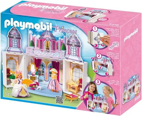Speelbox Prinsessenprieel (Opvouwbaar met Sleutel) - 5419 (Nieuw)