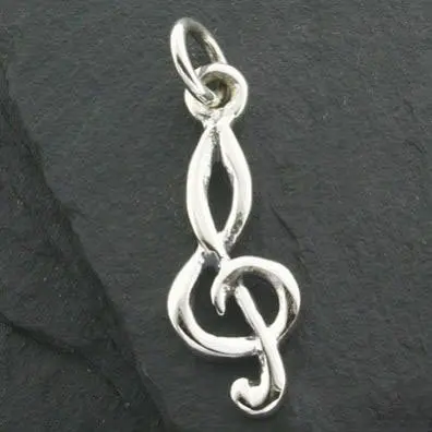 STERLING SILVER HANGER MUZIEKSLEUTEL 22X8X1,5MM