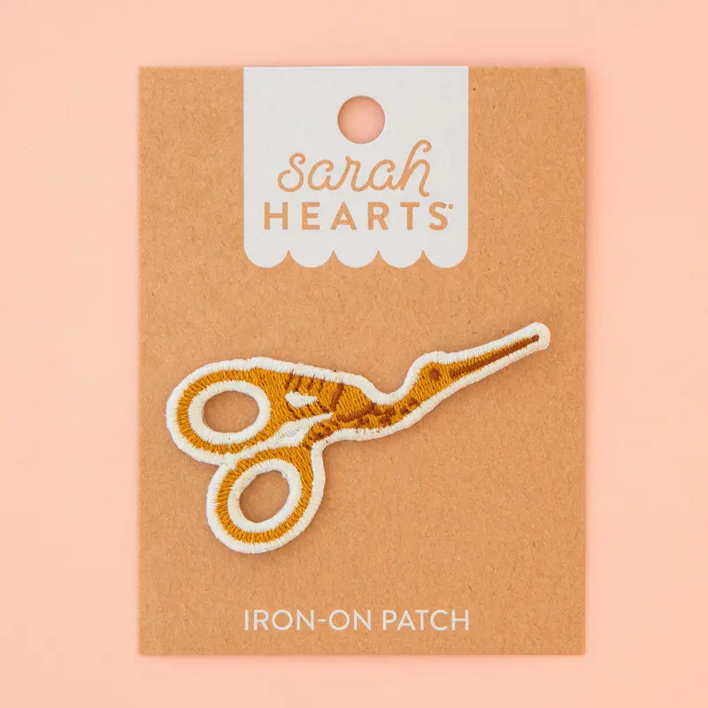 Stork Scissor Iron-On Patch - Sarah Hearts