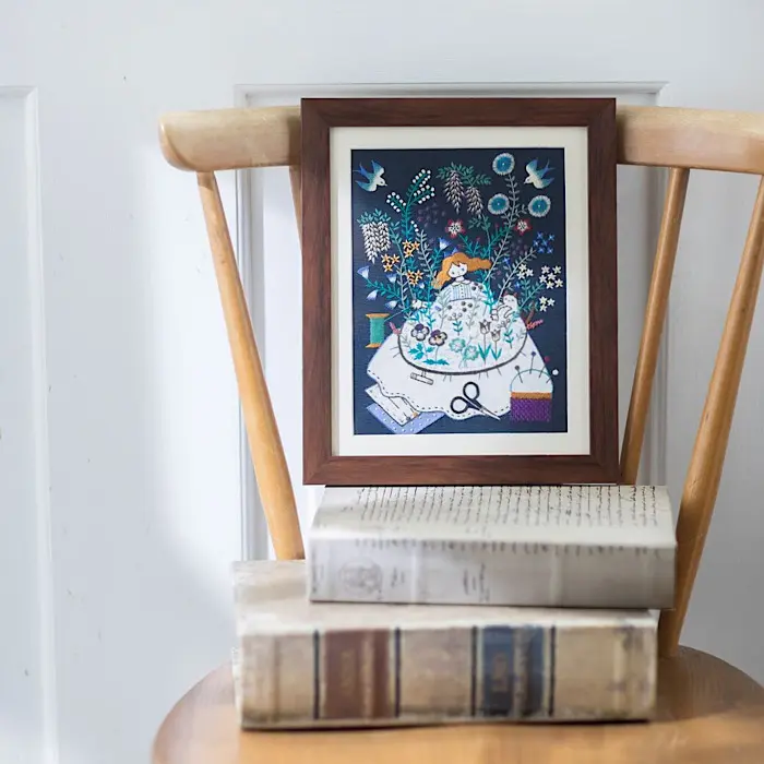 ‘Story of Flowers & Me’ Large Frame Embroidery Kit - LECIEN COSMO