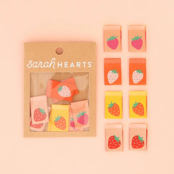 Strawberry Woven Label Multipack - Sarah Hearts