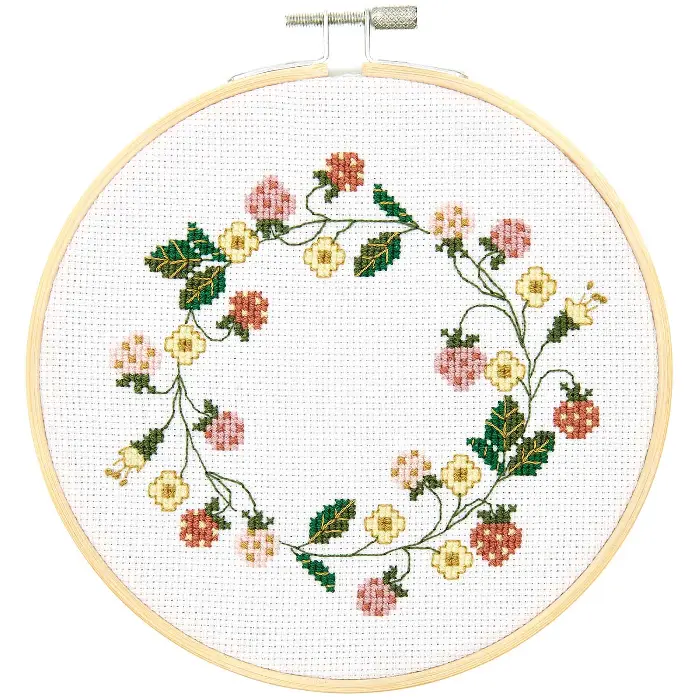 Strawberry Wreath Counted Cross Stitch - Rico Design