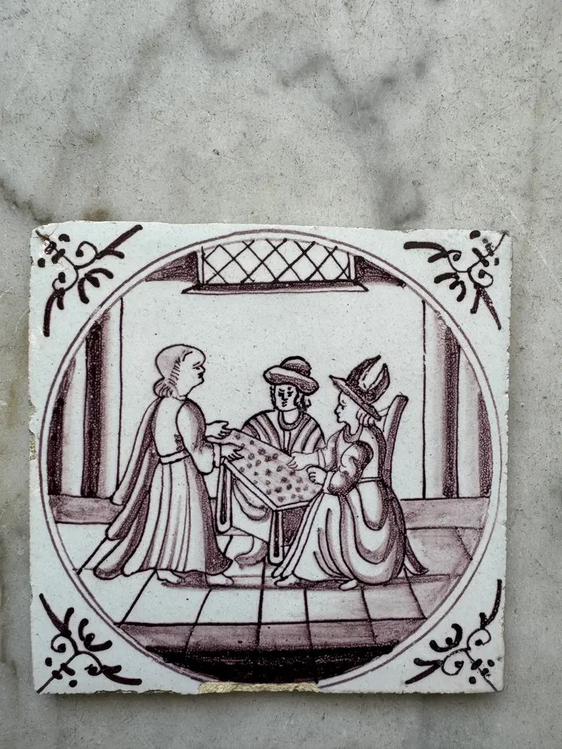 T100) delft bible 18 th century tile
