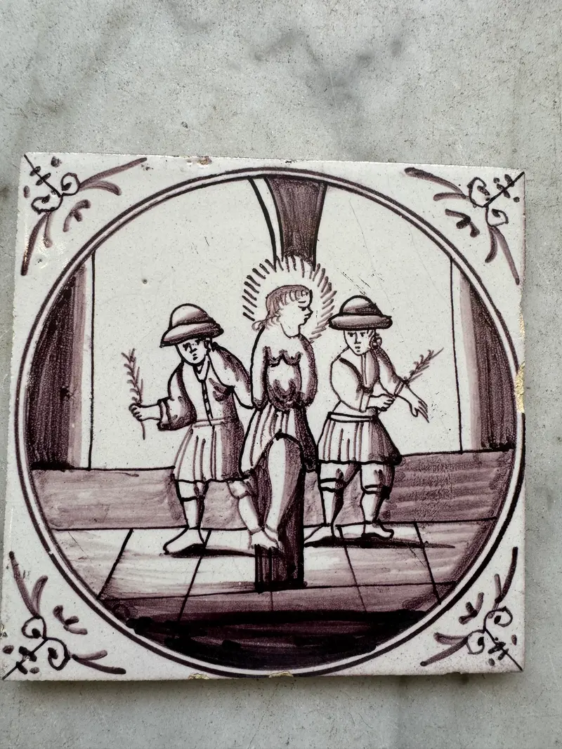 T103)Delft 18 th century bible tile