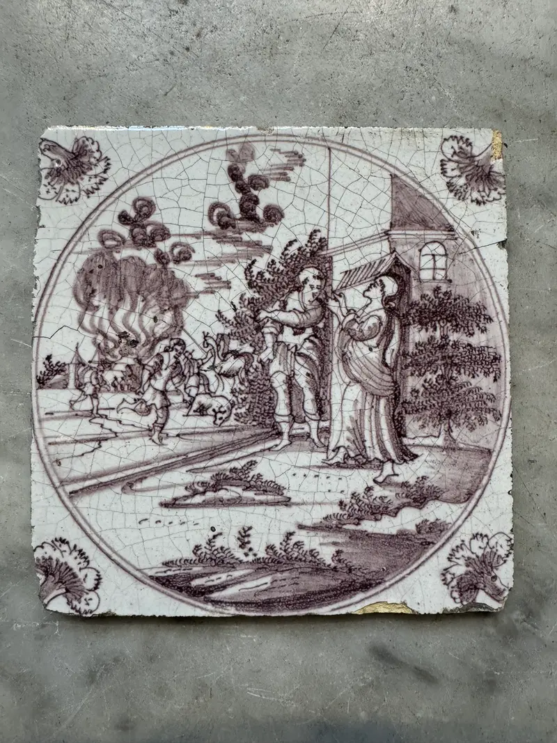 T105 18 th century delft bibical tile