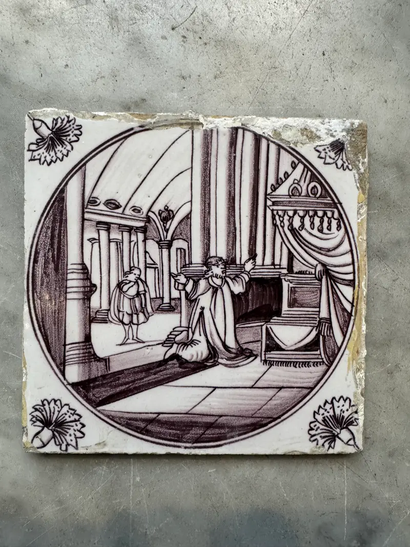 T107)Nice bible delft tile