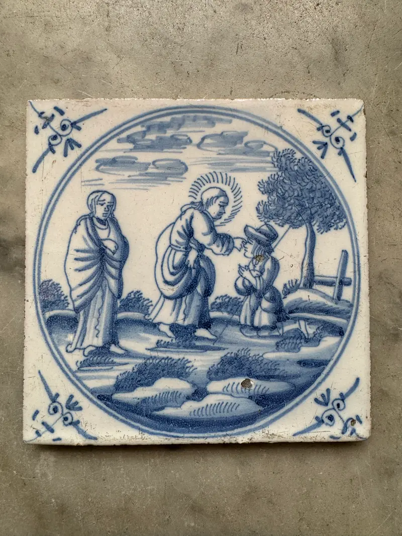 T112)bible delft tile