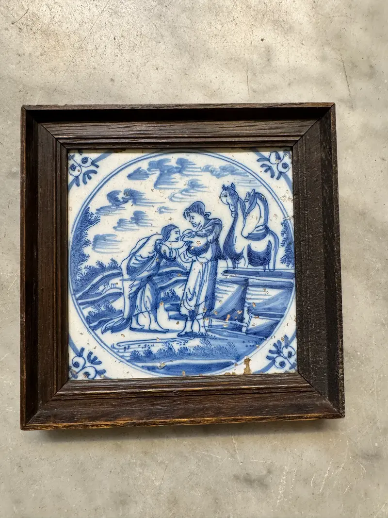 T134)bible tile 18 th century
