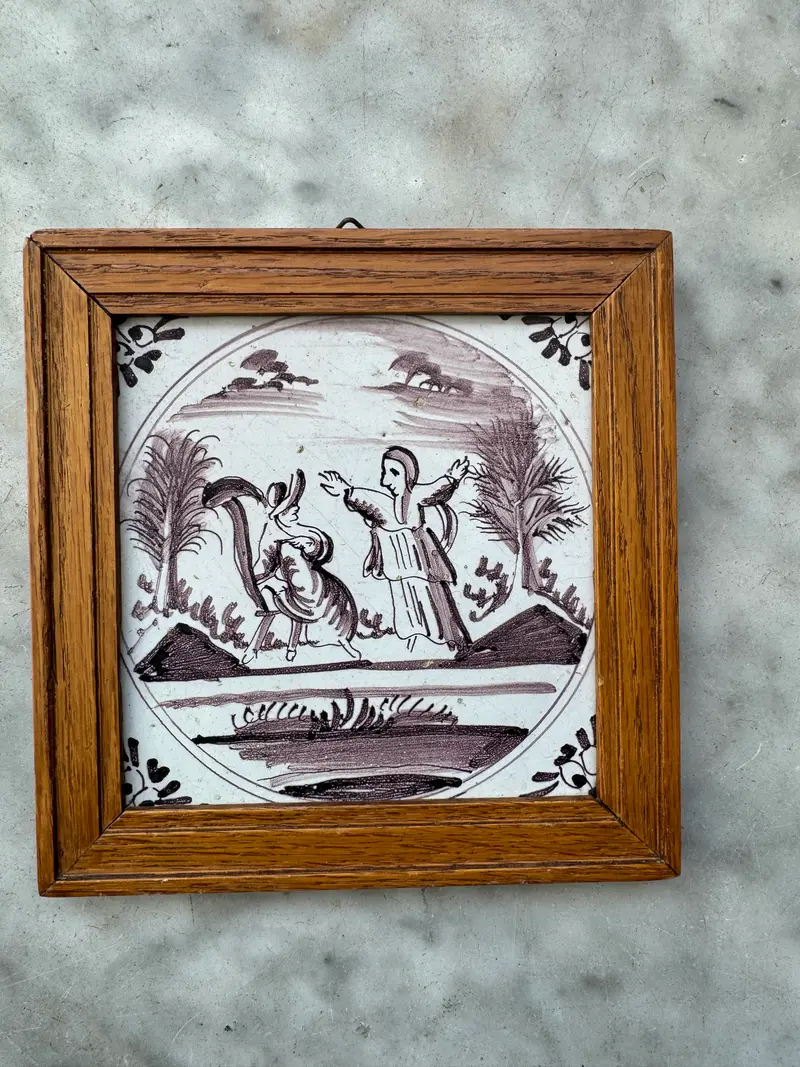 T140)Frisian delftware tile
