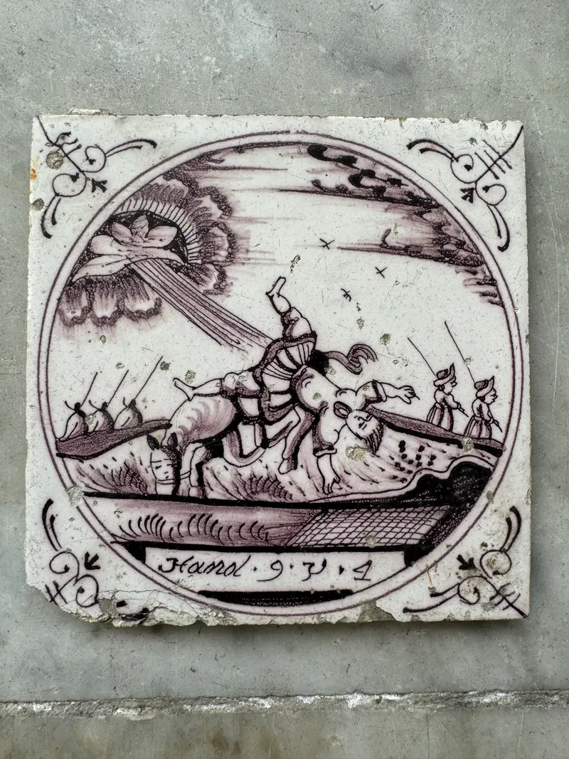 T35) 18 th century bible tile