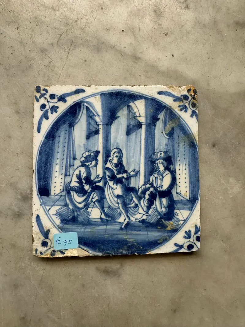 T6)bibical tile 18 th century delft