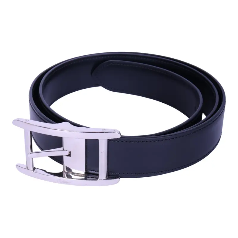 Tank Leren Riem Zwart - Zilverkleurige Gesp