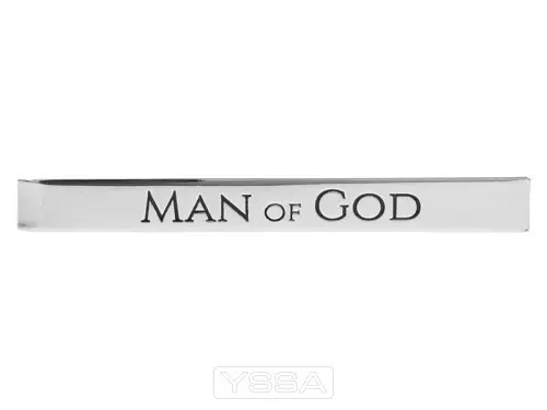 Tie bar etched Man of God Silver