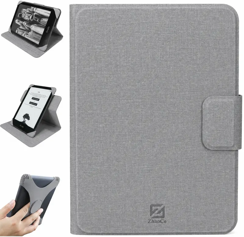 Universele Case voor 6 Inch eReader - Magnetisch - Grijs (Nieuw)