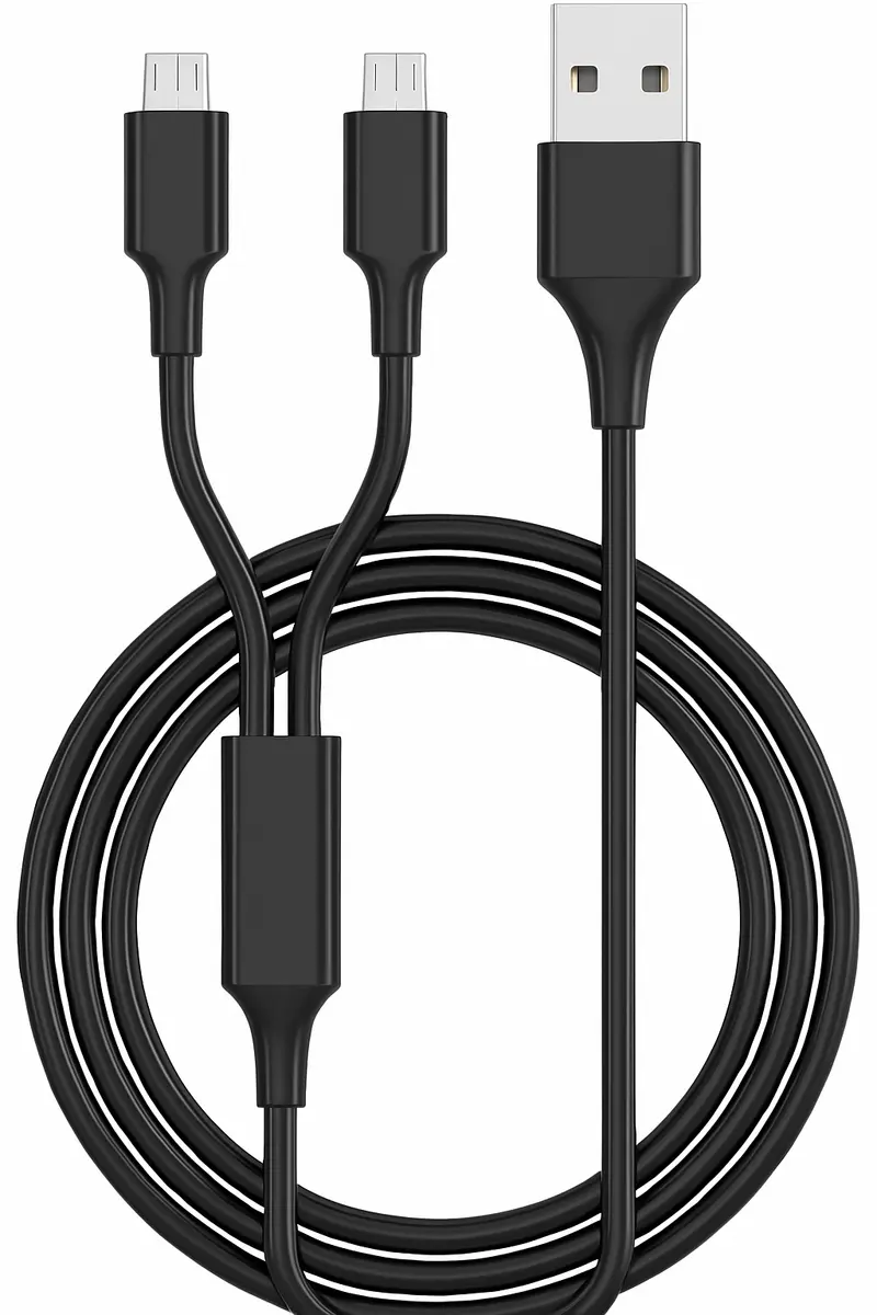 USB-A naar 2x USB Micro Oplaadkabel