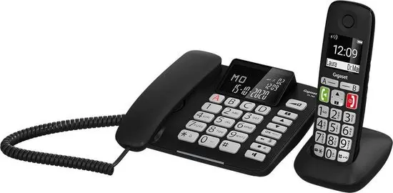 Vaste + Draadloze Telefoonset DL780 Plus (Bureautoestel + Handset, Grote Toetsen, Verlicht Display)
