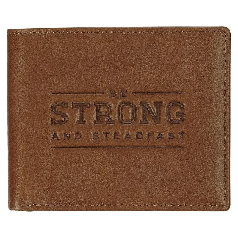 Wallet Leather Tan Be Strong and Steadfast Deut. 31