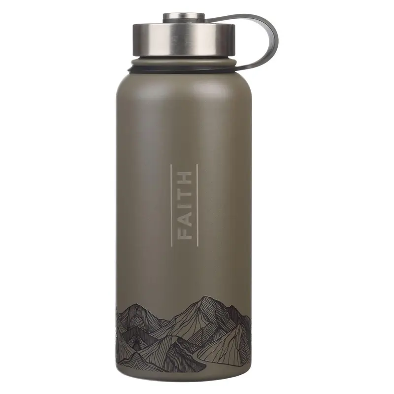 Water Bottle SS Brown Faith Mountains Matt. 17