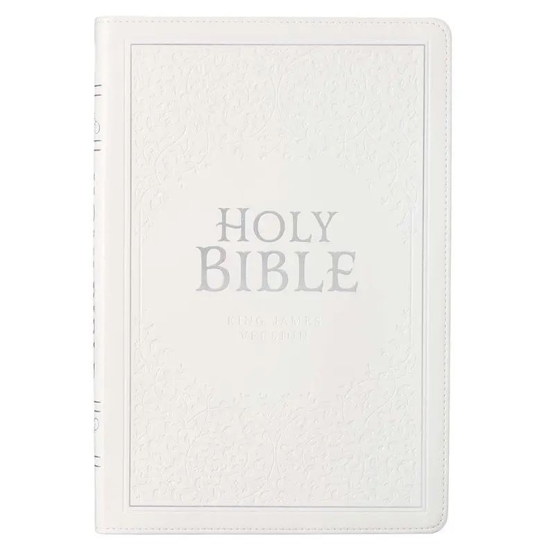 White Faux Leather Large Print Thinl Ind