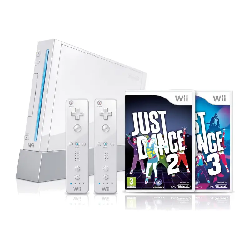 Wii Console - Wit + Just Dance 2 + Just Dance 3 bundel