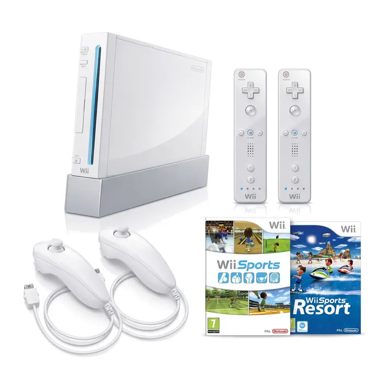 Wii Console - Wit + Wii Sports + Resort 2-spelers bundel