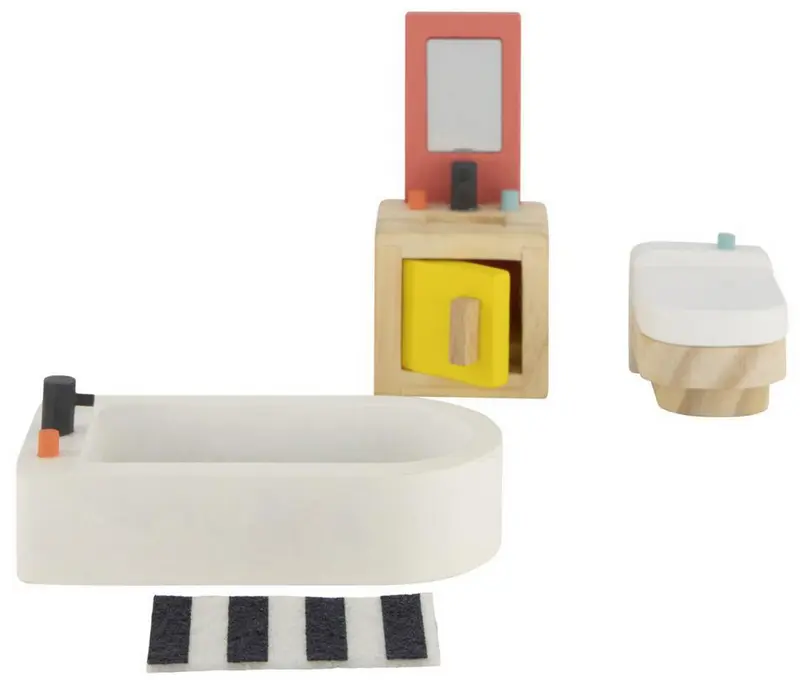 Wooden Doll House Home Spa Bathroom Furniture set