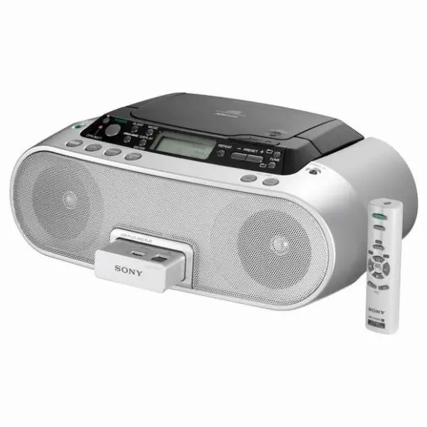 ZS‑PS20CP Draagbaar CD‑Radio Systeem met USB en MP3 - Zilver (Incl. Remote)